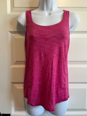 LULULEMON Wild Tank Size 4 Fuschia Magenta Heathered Jewelled Drape Back